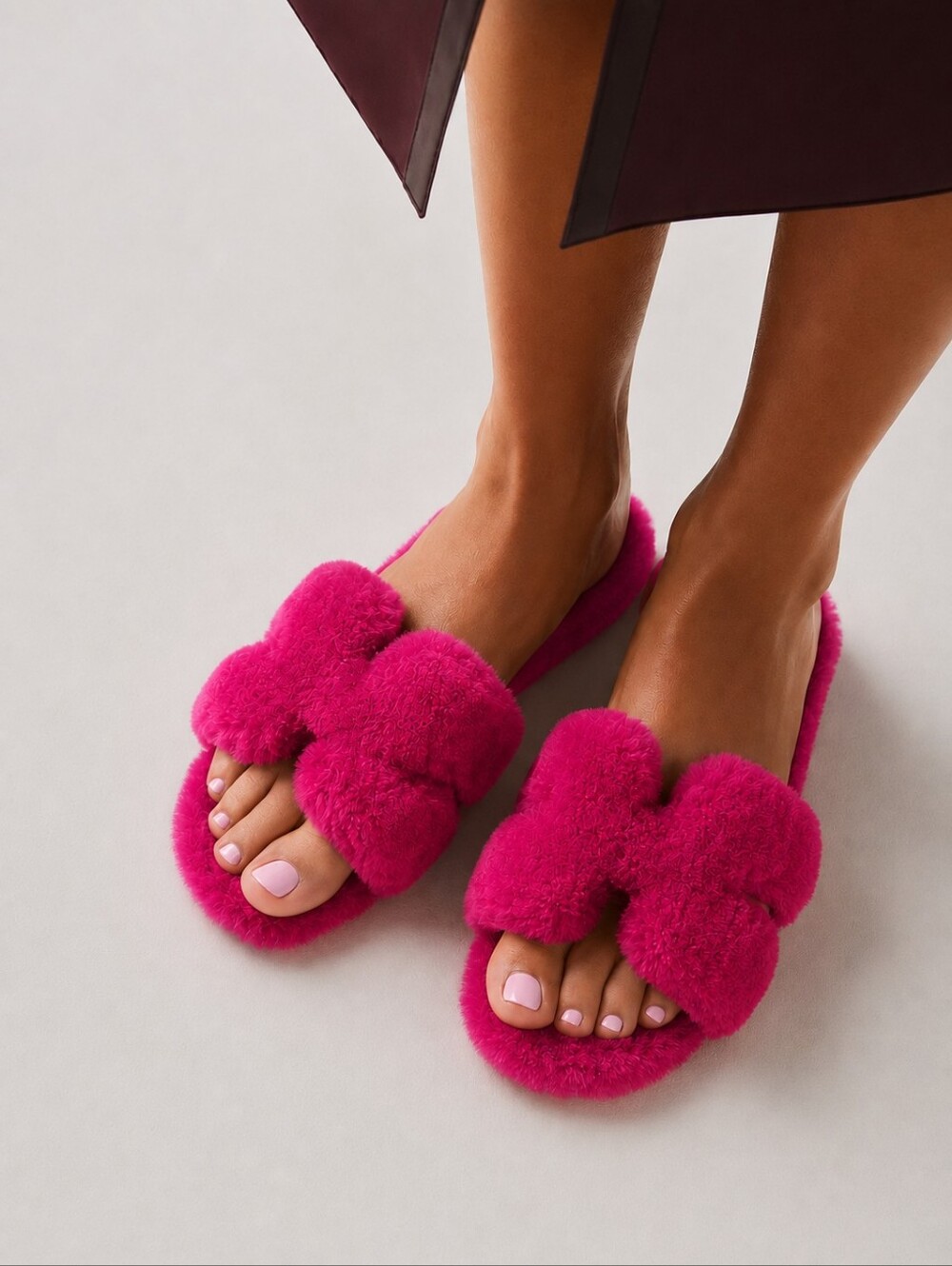 Hermés Fucshia Teddy Oran Sandals Sz 37.5